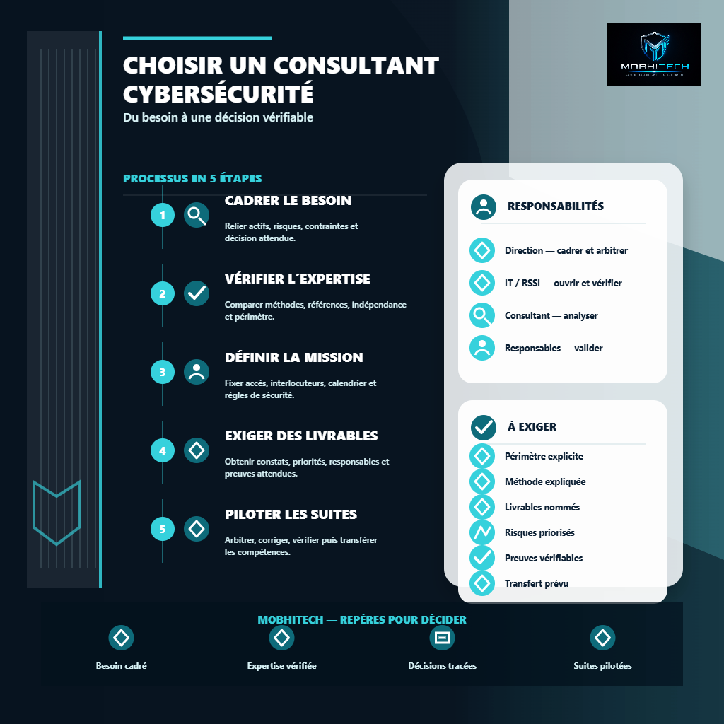 Processus pour choisir et piloter un consultant cybersécurité