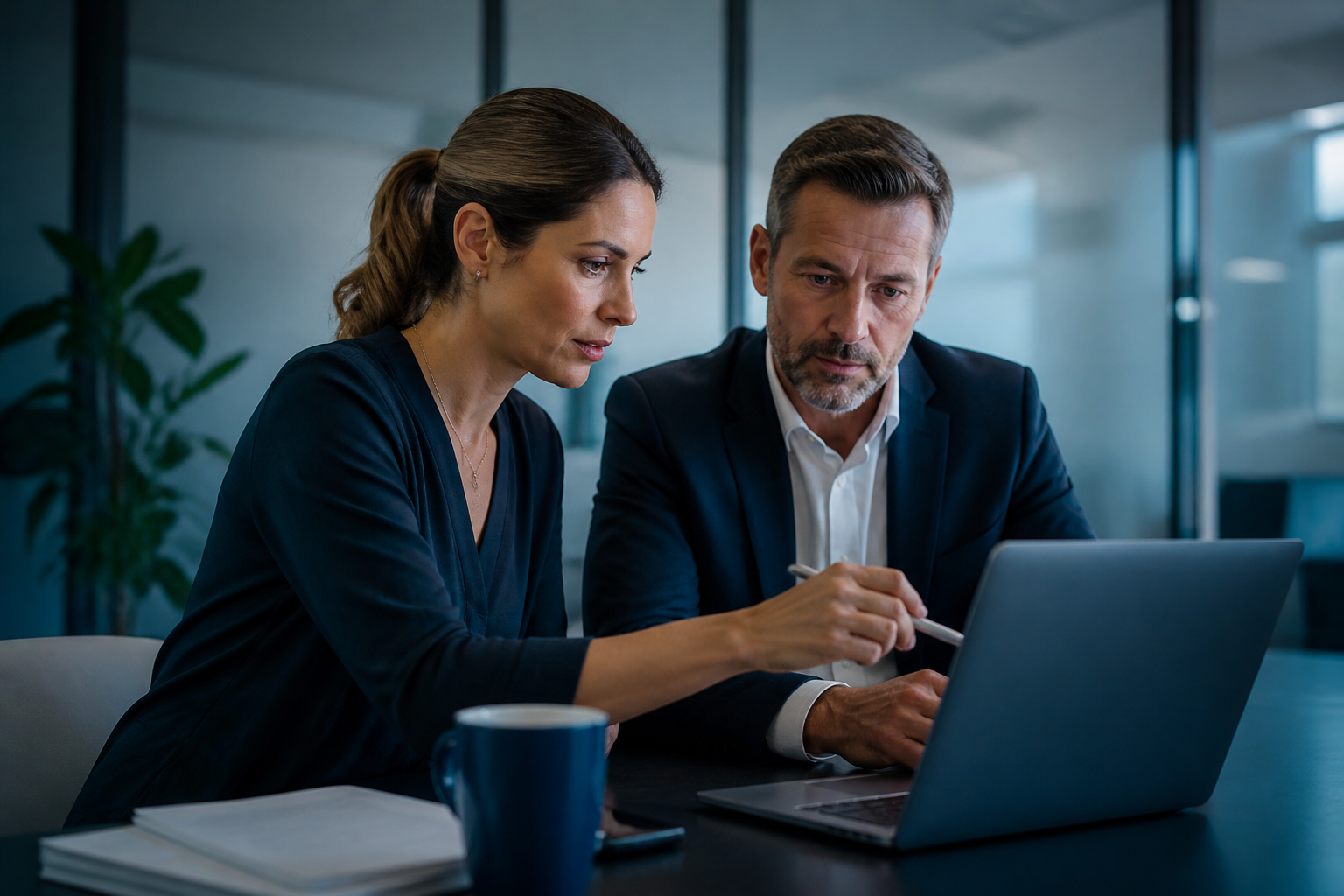 Dirigeant et responsable informatique examinant les usages cloud d’une PME